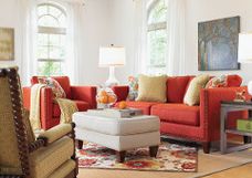 An orange sofa set