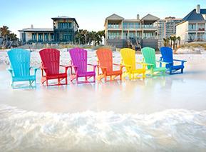 Colorful beach chairs